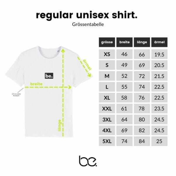 regular unisex shirt grössentabelle