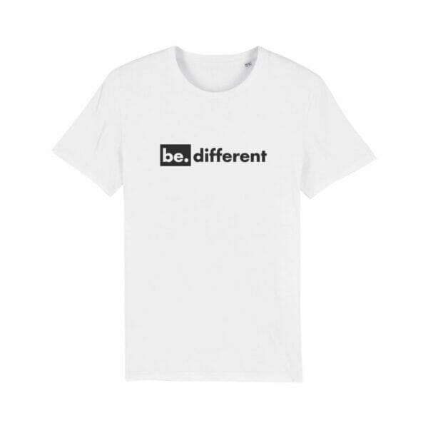 be. different - unisex bio shirt weiss